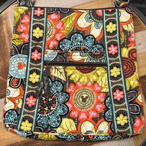 Vera Bradley Hidden Mickey Mouse Disney Crossbody Bag Purse Flowers Floral